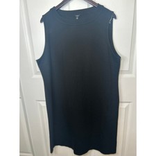 Talbots Womens Sleeveless Black Sheath Dress Size 20 Career Casual Knee Length