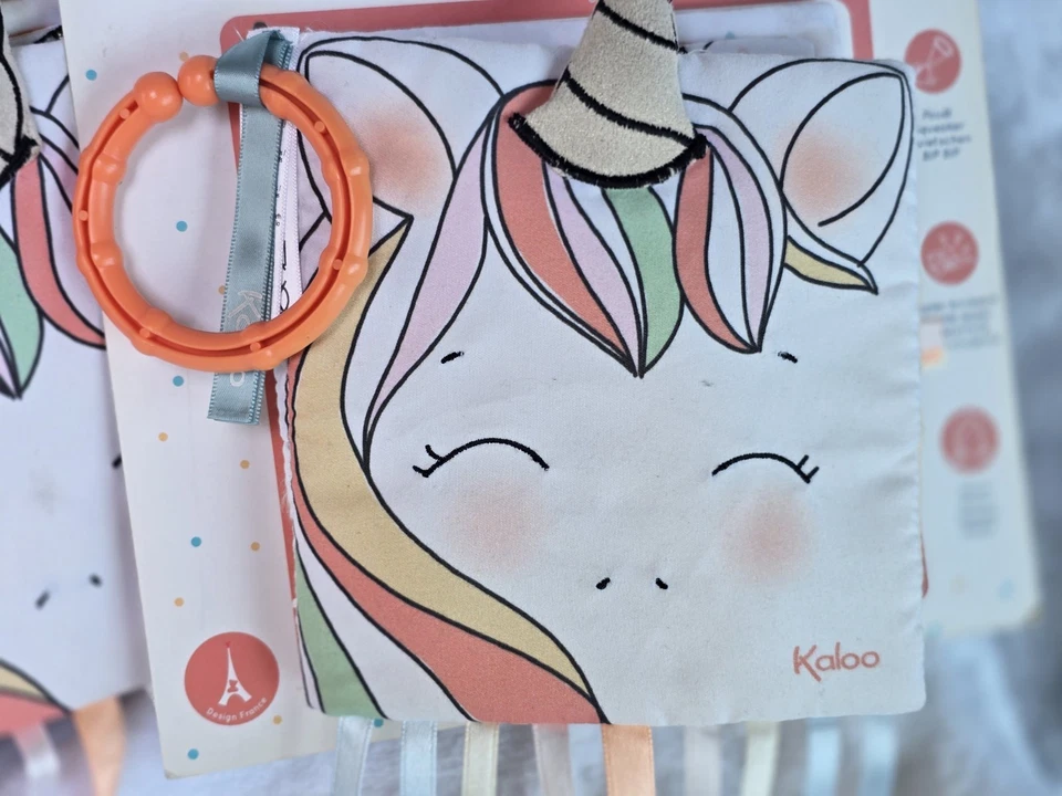 Kaloo Happy Unicorn Soft Plush Baby Activity Book Toddler Toy - Pack of 2 - Image 4 of 4