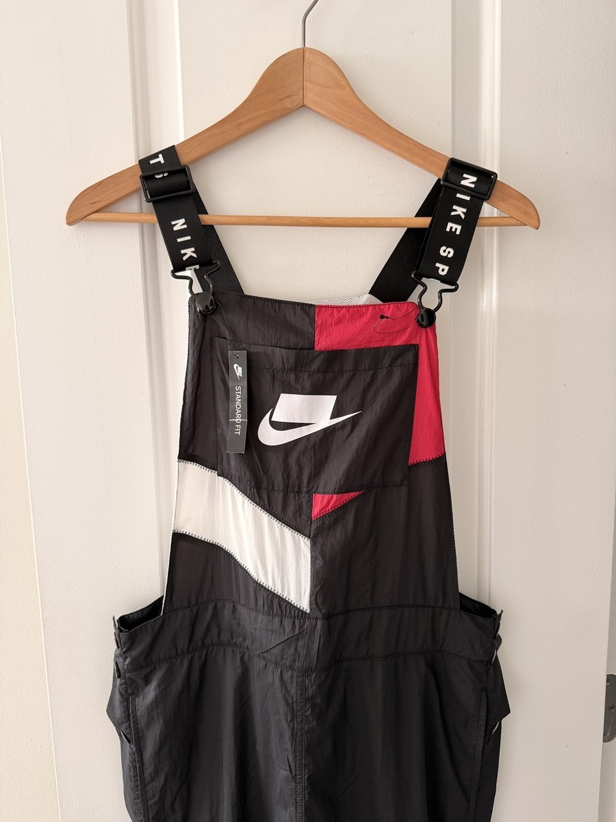 Nike Women's NSW Sportswear Woven Overalls Jumpsuit Black Size