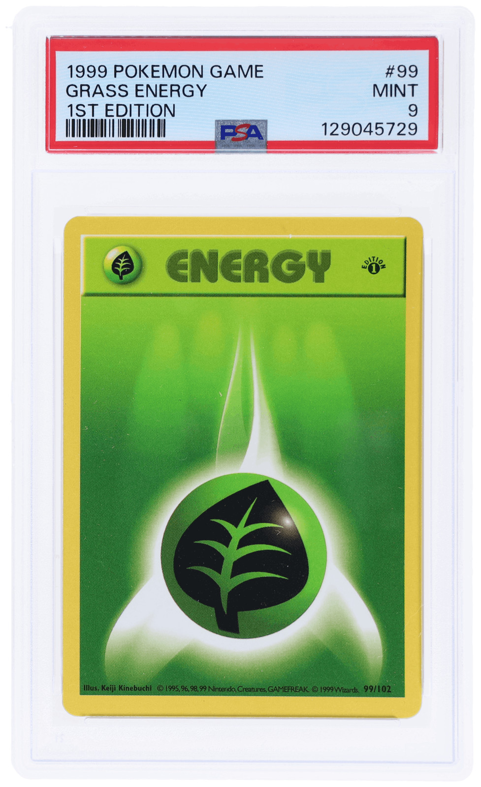 1999 Pokemon Base Set Grass Energy 1st Edition #99 PSA 9