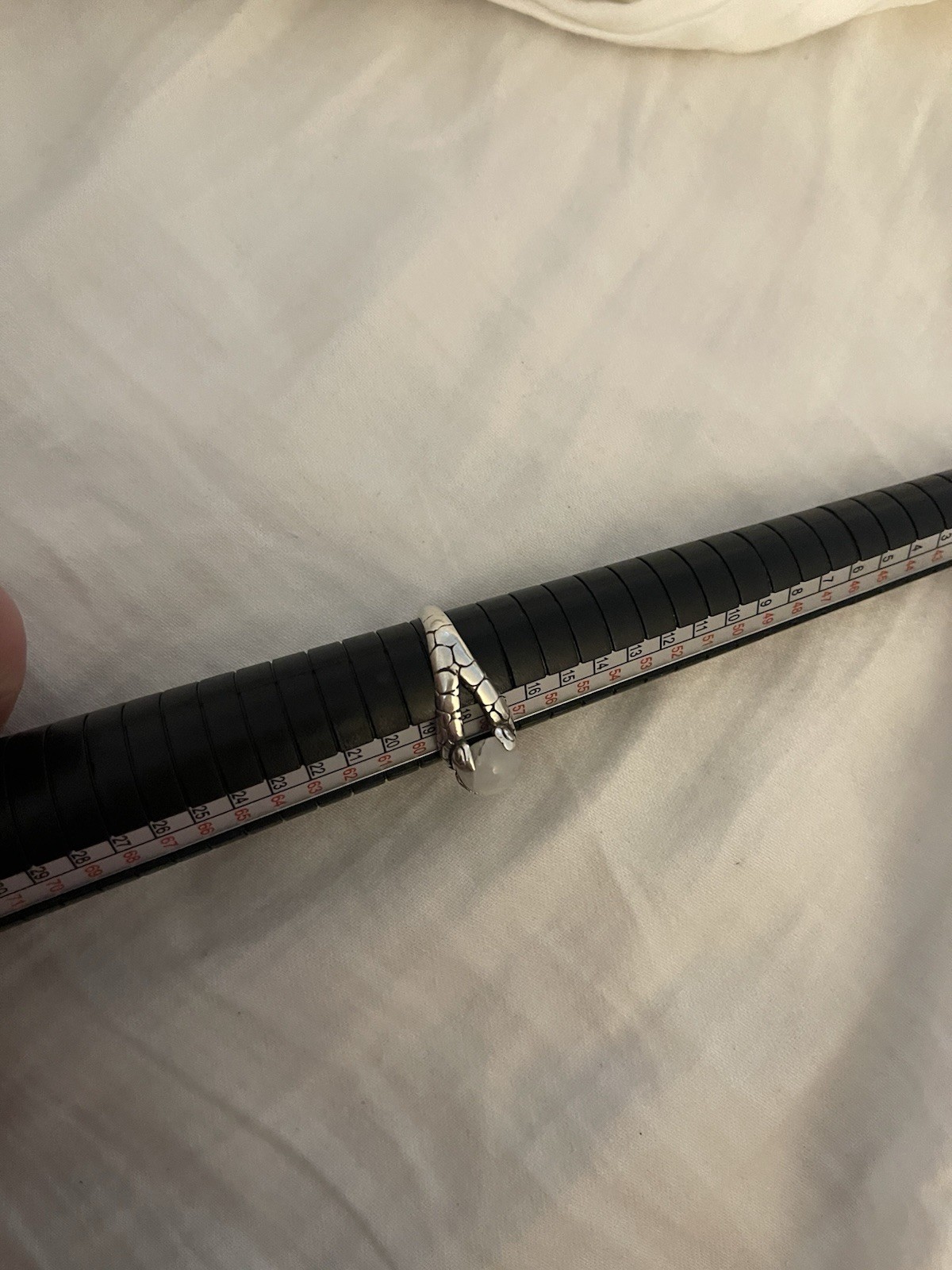 Sterling Silver Moonstone Dragon Scale Ring Size … - image 6