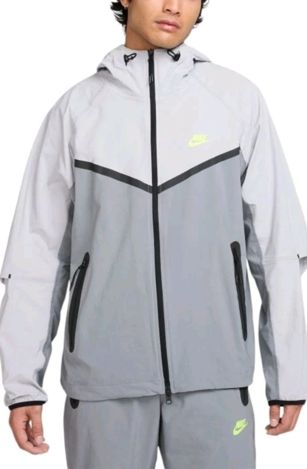 NIKE TECH WOVEN FULL-ZIP WINDRUNNER JACKET WOLF GREY NWT! (HV6514-065)