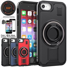 For iPhone 6 6s 7 8 SE 2nd 3rd Case Shockproof Phone Cover Tempered Glass