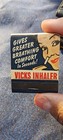 VICKS INHALER ADVERTISE 1960S...UNSTRUCK MATCHBOOK — photo 1