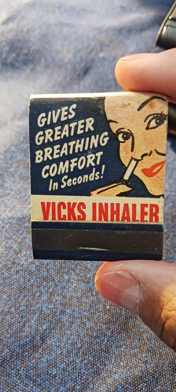 VICKS INHALER ADVERTISE 1960S...UNSTRUCK MATCHBOOK