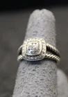VINTAGE DY DAVID YURMAN 925 STERLNG SILVER CABLE DIAMON CRYSTAL RING SZ 5 3/4 5g