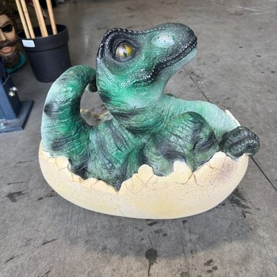T-Rex Dinosaur Hatching Egg Statue Prehistoric Jurassic Park Theme Decor Display