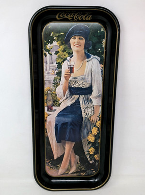 Vintage 1973 Drink Coca Cola Coke Soda Advertising Woman Lady Metal Serving Tray