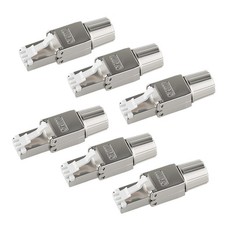 6 PCS Cat7 RJ45 Tool Free Connector Zinc Alloy Ethernet Termination 2224 AWG