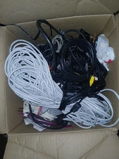 Large Box Filled With Cords Phone, TV,.computers, Audio  And Many More