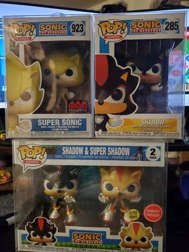 Lot of 3 Funko POP! Sonic the Hedgehog Shadow and Super Shadow And Super Sonic