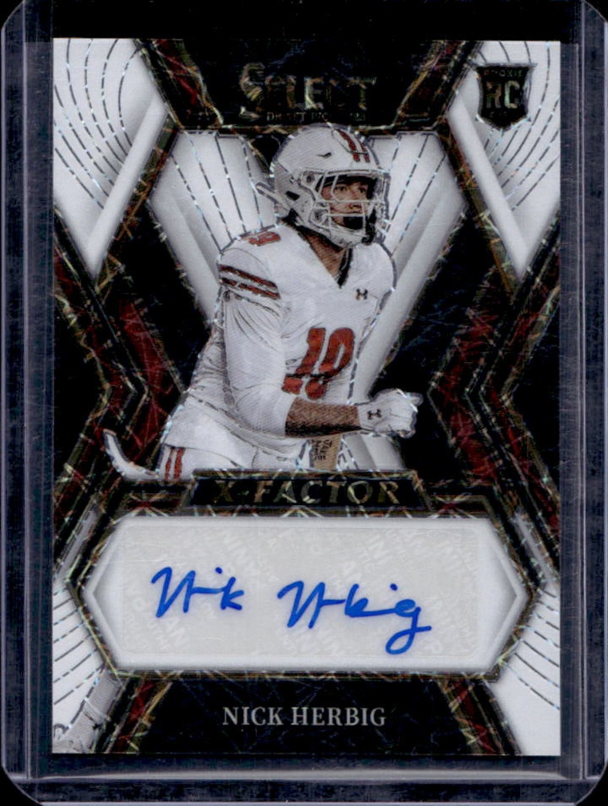 Nick Herbig Panini Select Draft Picks X-Factor Signatures #XSNHE White Lazer