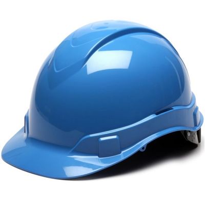 light blue construction hat