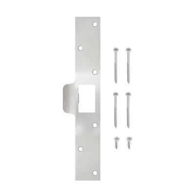 Nuk3y SP125 Security Door Latch Strike 1-1/4 inch x 7-7/8 inch Satin Nickel
