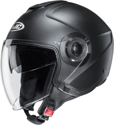 CASCO HELMET MOTO DEMI JET HJC I40N SEMI FLAT BLACK NERO OPACO TAGLIA L