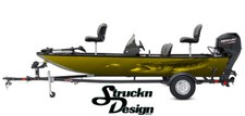 Yellow Northern Pike Bait Boat Wrap Vinyl Graphic Decal Kit Fish Bass Fishing US