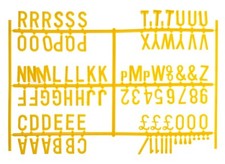 540 Peg Board letters Number Characters 19mm Restaurant Cafe Black Board Yellow