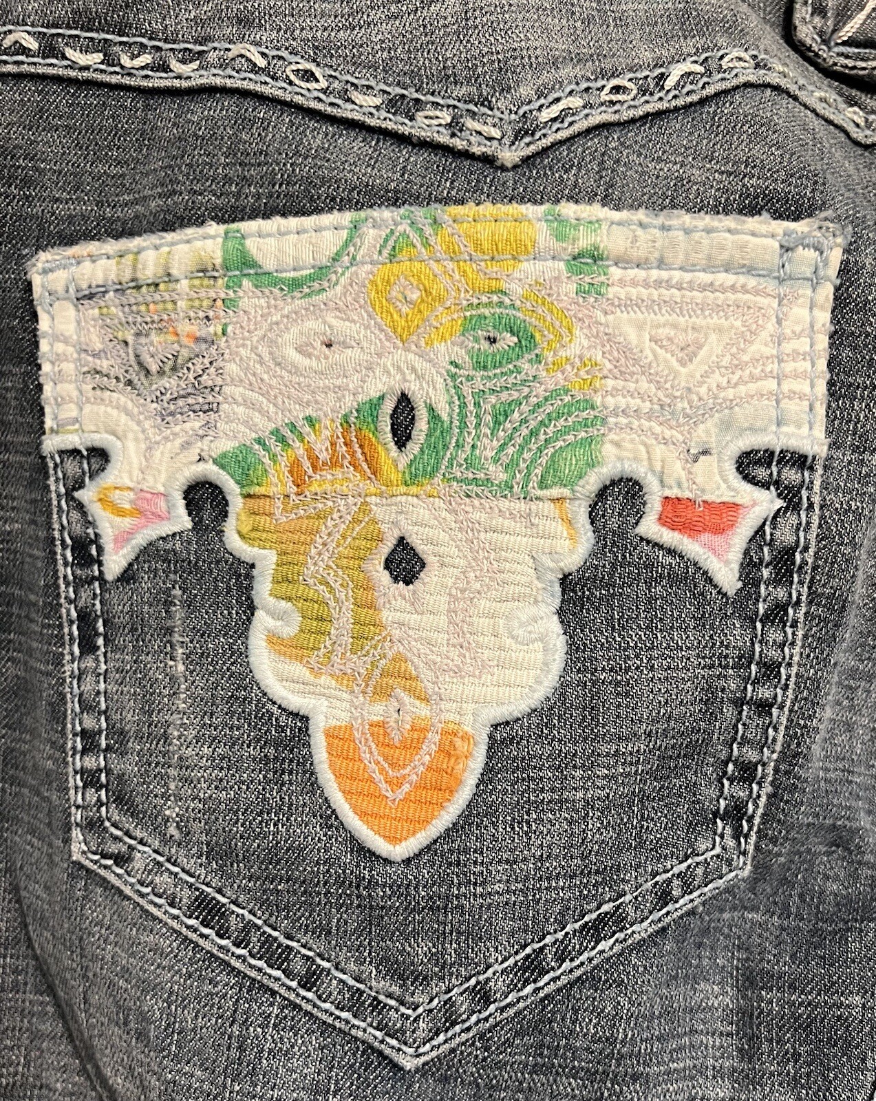 Authentic Antik Denim multicolored logo jeans wid… - image 3