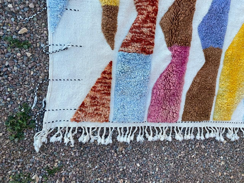 Living Room Accent Moroccan Woolen Rug Soft Wool Area Colorful Berber Runner Rug - Picture 8 of 10