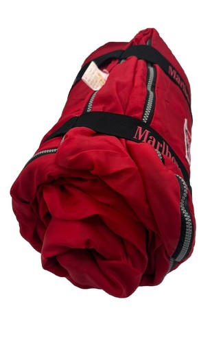 Vintage 90s Team Marlboro Unlimited BIG RED BEDROLL flannel sleeping bag - Picture 4 of 7