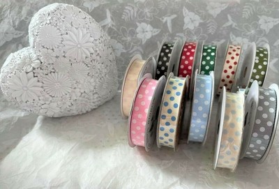 DOTTY HERRINGBONE TWILL Klebeband 15mm Band - 12 FARBEN - 4m Mini Spule *SIEHE ANGEBOT*