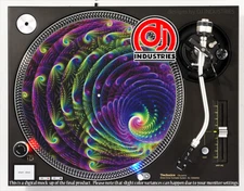 Fractal Swirl Ripple - 7"-12" DJ slipmat for LP turntable record player 