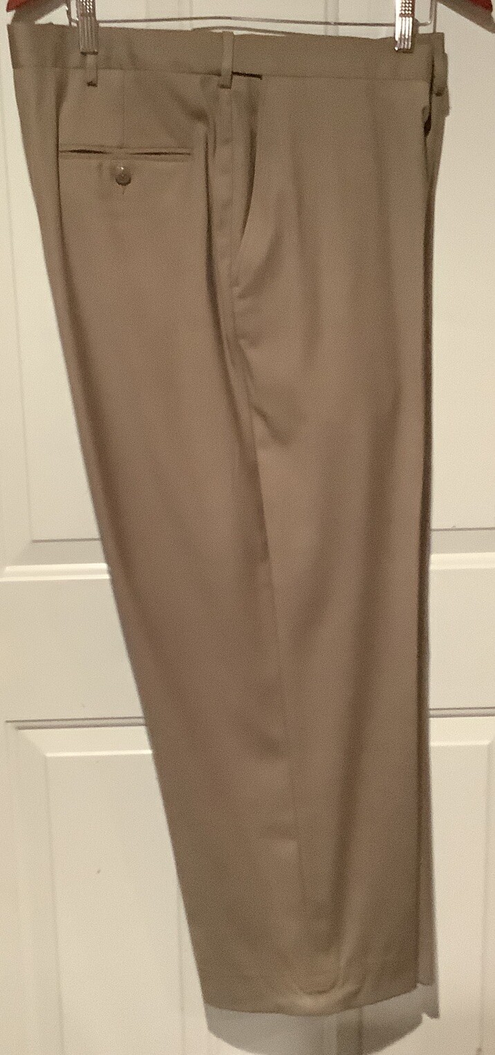 Haggar Mens Brown Stretch Band Dress Pants 44 x 30 Comfort Fit