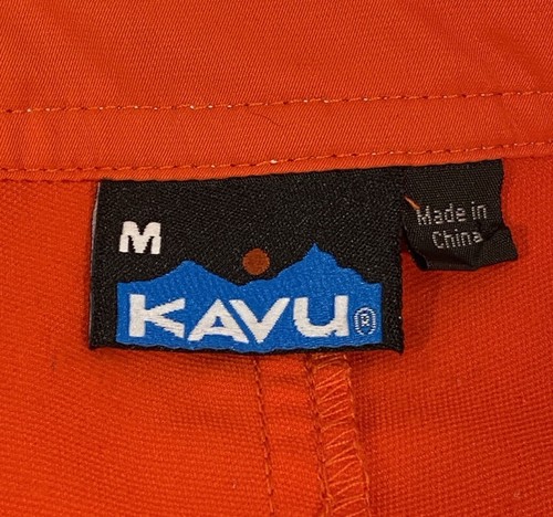 Kavu Men’s Board Shorts Orange Pockets Flat Front Swim Shorts Size Medium - Picture 4 of 7