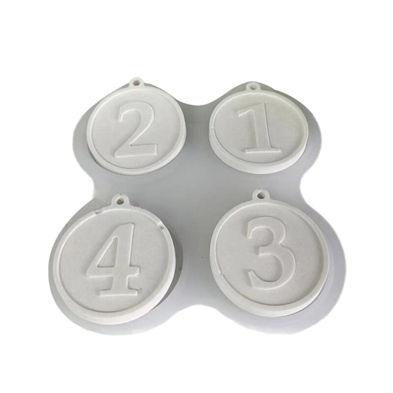 Round Silicone Number Pendant Molds 1234 for Resin Jewelry DIY