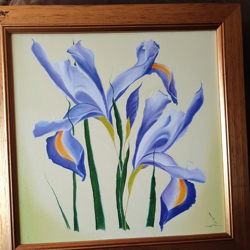 Oil on Canvas - "Irises" Ukrainian artist Melnichenko,Framed - Picture 11 of 15