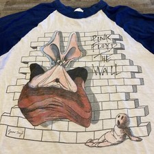 Vintage 1980s Pink Floyd The Wall Concert Shirt Size Med Authentic Single Stitch