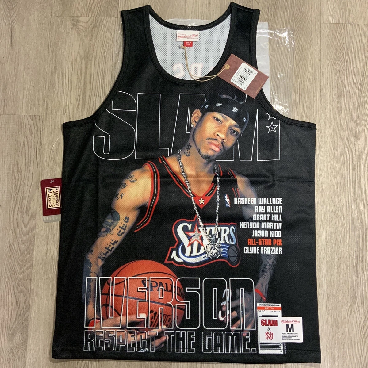 Men s Philadelphia 76ers Allen Iverson Mitchell Ness Black Slam