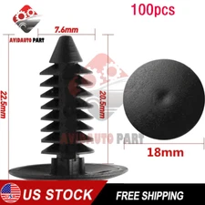 100X 8mm Bumper Clips Auto Car Hole Plastic Rivets Fastener Fender Push Pin NEW