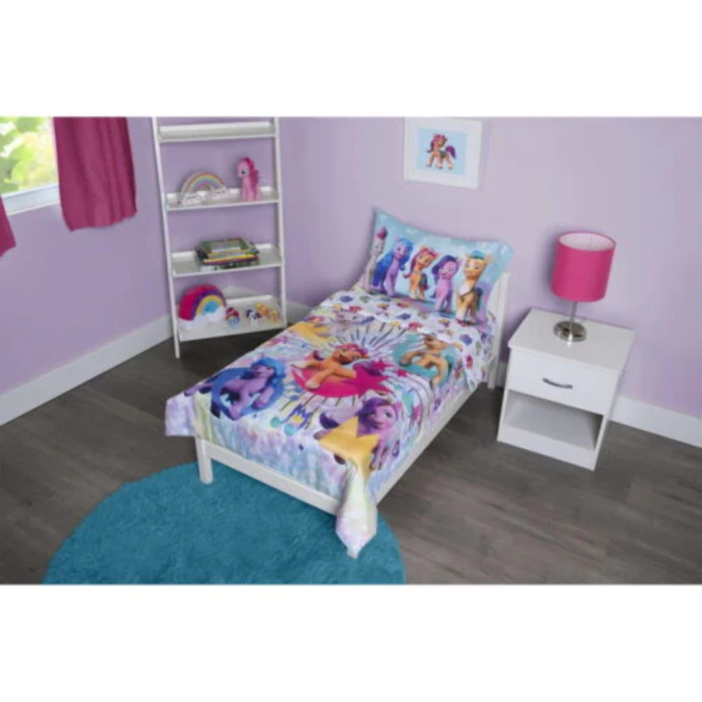 My Little Pony Ponies Unite 4-Piece Toddler or Crib Bedding Set - Includes Quilt