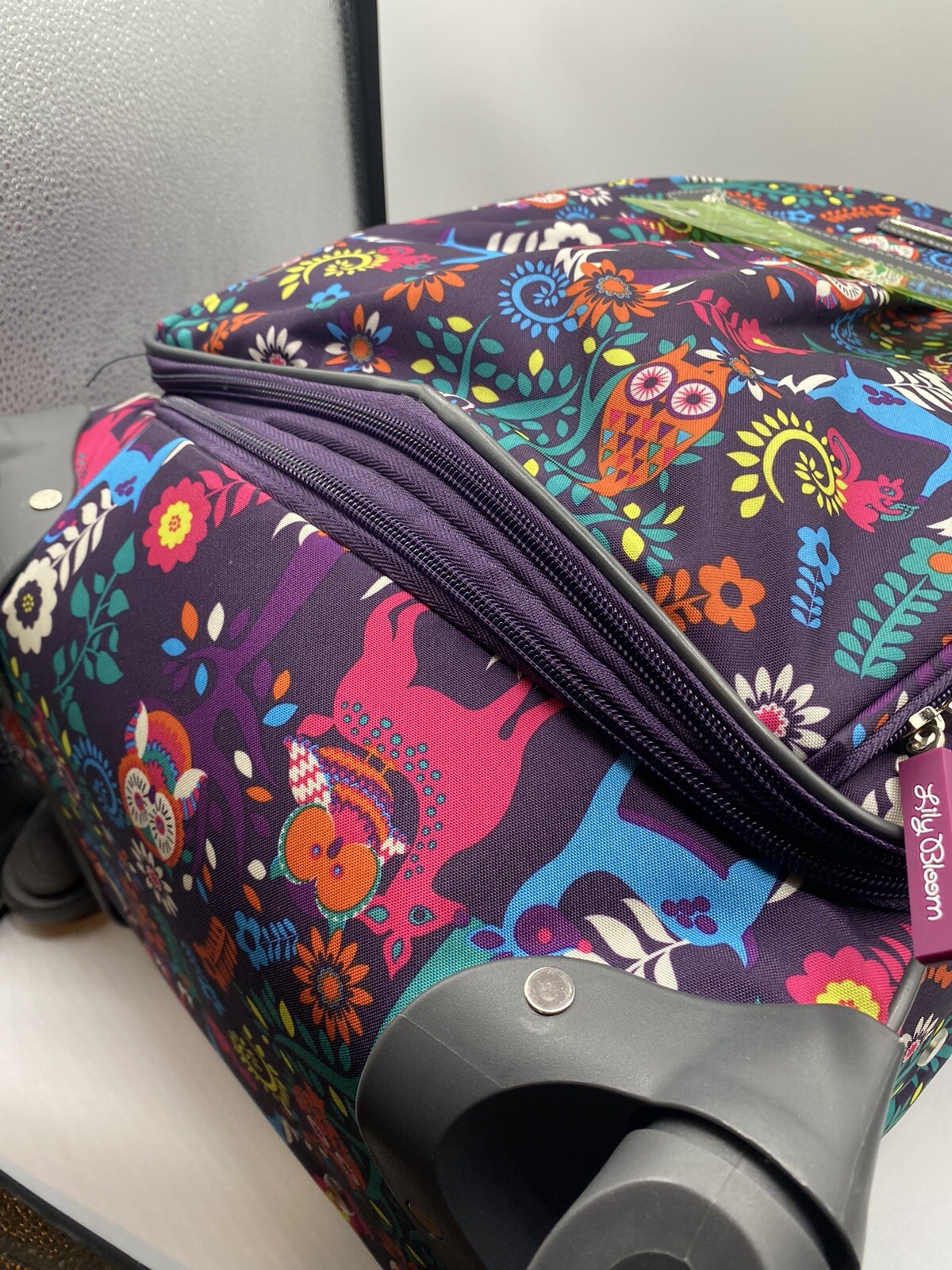 Lily Bloom Expandable Carry On Luggage w/ Spinner Wheels, Wild Woods