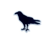 Badge Patch Embroidered Fusible Badge Silhouette Crow Viking