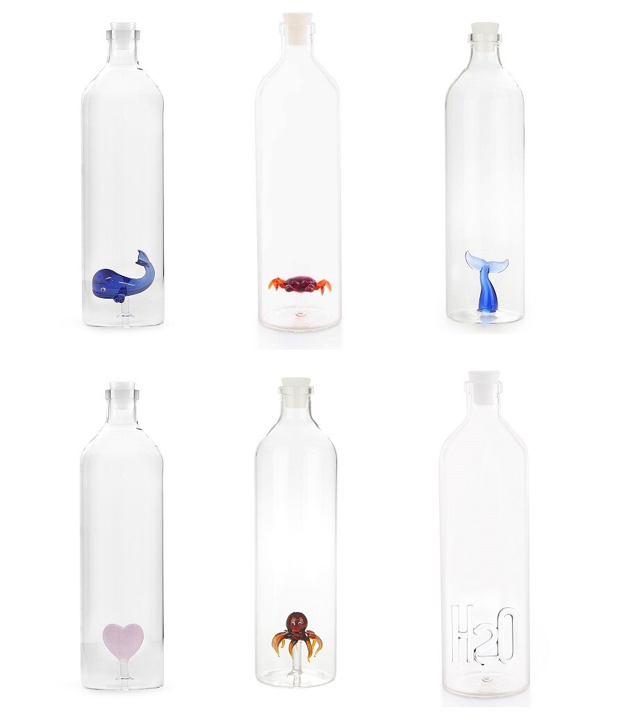 Bottiglia D'Acqua Balvi A Forma Di Balena - Vetro Borosilicato, Colore Blu - Foto 9