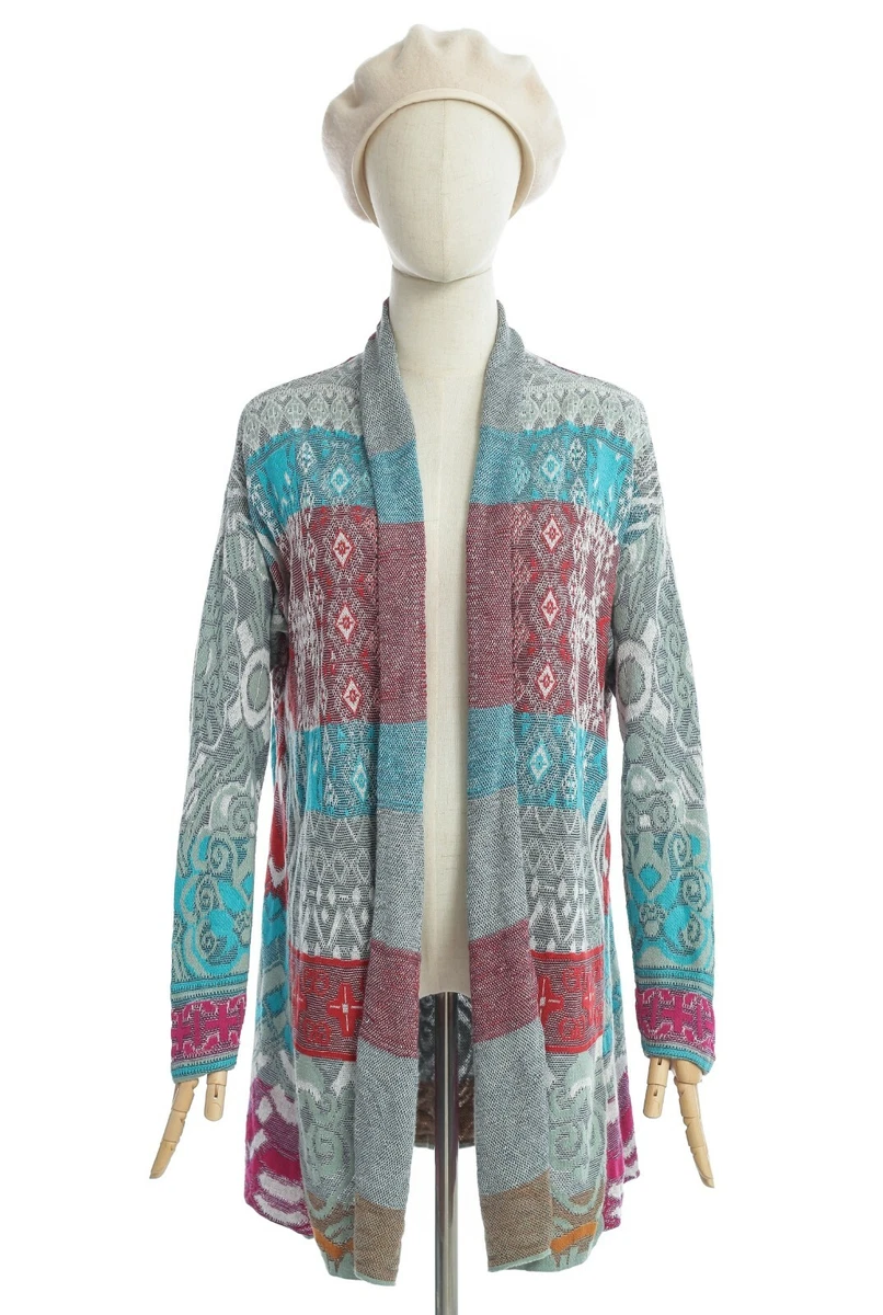 IVKO Cardigan Jumper Loose Stitch Cotton Linen Open Front