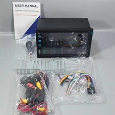HIEHA Upgraded Standard Car Stereo 7" Touch Screen Backup Camera 2DIN Open Box