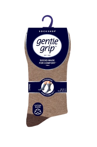 SockShop Gentle Grip Mens 6 Pairs Cotton Non Elastic Top Diabetic Socks UK 6-11 - Picture 33 of 49