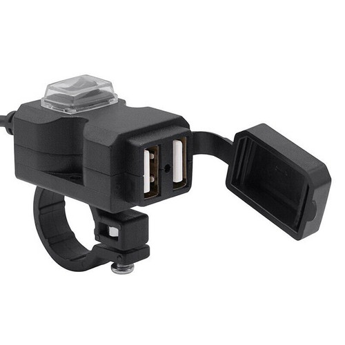 Waterproof Dual USB 12V Motorcycle Bike Handlebar Charger Socket w/ Switch_WR - Picture 12 of 12