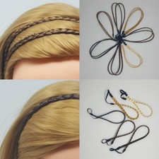 Synthetic Single and Double Braided Headband Hair Band with Elastic