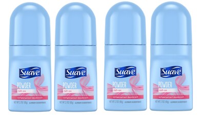 Suave Powder Roll-On Antiperspirant Deodorant  2.7oz(80g)Each   Lot of 4