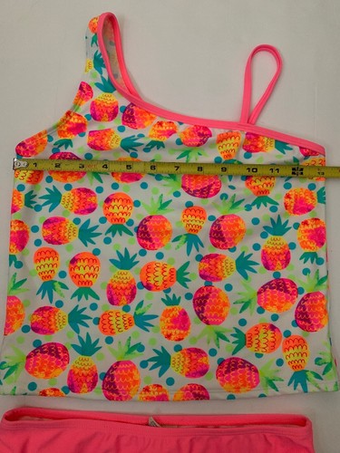 GIRLS SIZE 10/12 LARGE SWIMSUIT 2 PIECE PINEAPPLE TANKINI CLOTHING - NWOT - Picture 5 of 12