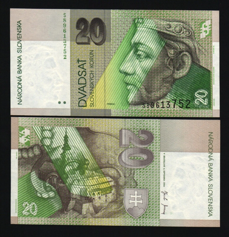 SLOVAKIA 20 KORUN P-20 2006 X 100 Pcs Lot BUNDLE Pack EURO UNC MONEY BANK NOTE - Image 3 of 4