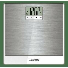 WeighRite W187 Stainless Steel LCD Digital Bath Scale BMI Reading 4 User Memory