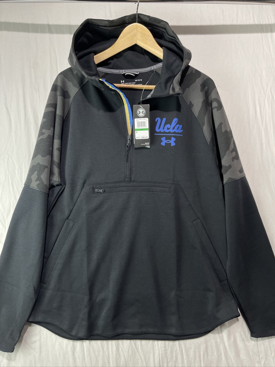 UCLA Bruins Hoodie Mens Large 1/2 Zip Under Armour Black Camo