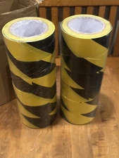 Black & Yellow Hazard Warning Safety Stripe Tape (2" X