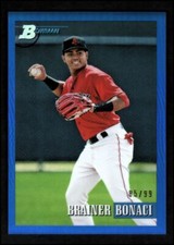 2021 Bowman Heritage Chrome Prospects Blue Refractors #110 Brainer Bonaci 85/99