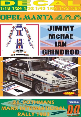 CJTAVARES DECAL - ADDITIVE - OPEL MANTA 400 #6 RALLY TOUR DE RACE 1983